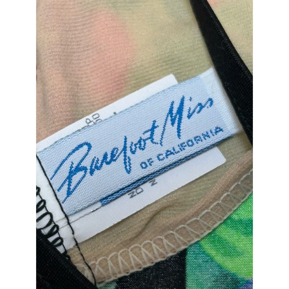 Vintage Barefoot Miss Swimsuit Size 7/8 Bold Tropical Strappy‎ Back Made USA